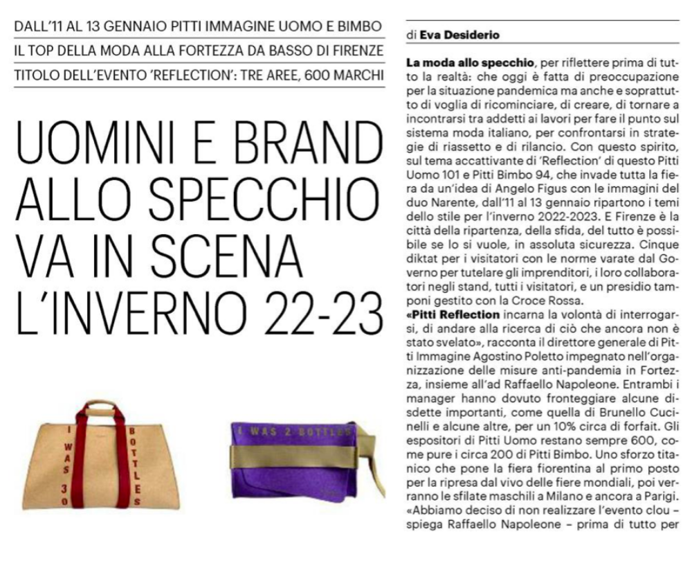 QN - UOMINI E BRAND ALLO SPECCHIO. VA IN SCENA L'INVERNO 22/23