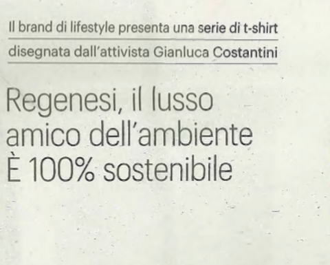 QN - REGENESI, IL LUSSO AMICO DELL'AMBIENTE E' 100% SOSTENIBILE