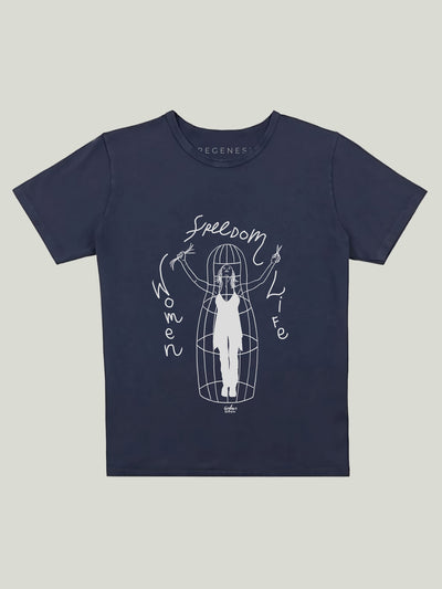 T-shirt Woman Freedom Life Navy